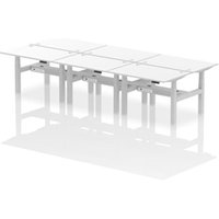 Air Back-to-Back 1200 x 800mm Height Adjustable 6 Person Office Bench