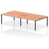 Impulse Bench B2B 4 Person 1600 Black Frame Office Bench Desk Beech