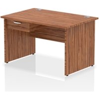 Impulse 1200 x 800mm Straight Office Desk Walnut Top Panel End Leg