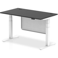 Air Modesty 1400 x 800mm Height Adjustable Office Desk Black Top Cable