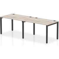 Impulse Bench Single Row 2 Person 1200 Black Frame Bench Desk Grey Oak