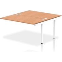 Impulse Bench B2B Ext Kit 1400 White Frame Office Bench Desk Oak