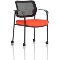 Brunswick Deluxe With Arms Black Frame With Castors Mesh Back Bespoke