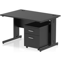 Impulse 1200x800 Desk Black/Black Cable Managed Leg 2 Dr Mobile Ped