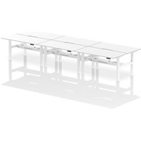 Air Back-to-Back 1600 x 800mm Height Adjustable 6 Person Office Bench