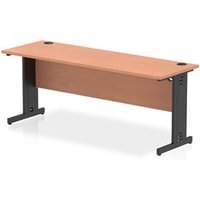 Impulse 1800x600mm Straight Desk Beech Top Black Cable Managed Leg