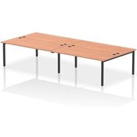 Impulse Bench B2B 4 Person 1800 Black Frame Office Bench Desk Beech