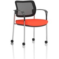 Brunswick Deluxe With Arms Chrome Frame With Castors Mesh Back Bespoke