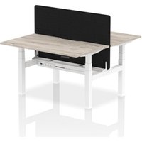Air B2B 1400x800 Adjustable 2P Bench Desk Scallop Gry Oak/White/Screen