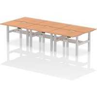 Air Back-to-Back 1200 x 800mm Height Adjustable 6 Person Office Bench