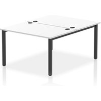 Impulse Bench B2B 2 Person 1200 Black Frame Office Bench Desk White