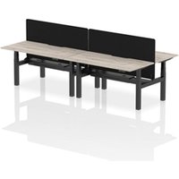 Air B2B 1600x800 Adjustable 4P Bench Desk Scallop Gry Oak/Black/Screen