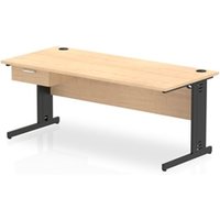 Impulse 1800x800 Desk Maple/Black Cable Managed Leg 1 Dr Fixed Ped