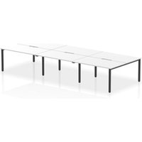 Evolve Plus 1400mm B2B 6 Person Office Bench Desk White Top Black