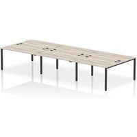 Impulse Bench B2B 6 Person 1400 Black Frame Office Bench Desk Grey Oak