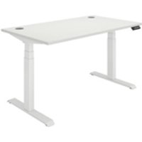 TC Office Rectangular Dual Motor Sit Stand Desk - 1400X800 - White/White