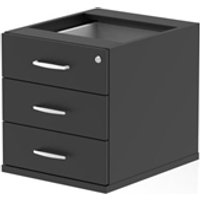 Impulse 3 Drawer Fixed Pedestal Black I005137