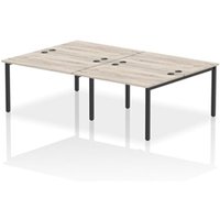 Impulse Bench B2B 4 Person 1200 Black Frame Office Bench Desk Grey Oak