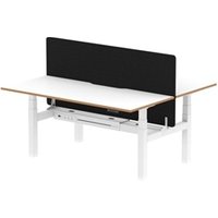 Air B2B Oslo 1600x800 Adjustable 2P Bench Desk White + Black Screen