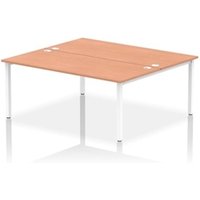 Impulse Bench B2B 2 Person 1800 White Frame Office Bench Desk Beech