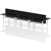 Air Back-to-Back 1600 x 800mm Height Adjustable 6 Person Office Bench
