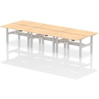 Air Back-to-Back 1400 x 800mm Height Adjustable 6 Person Office Bench