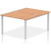 Impulse Bench B2B 2 Person 1200 Silver Frame Office Bench Desk Oak