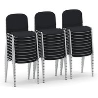 ISO Stacking Chair Black Fabric Chrome Frame Bundle of 30 BUND1461