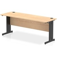 Impulse 1800x600mm Straight Desk Maple Top Black Cable Managed Leg