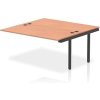 Impulse Bench B2B Ext Kit 1600 Black Frame Office Bench Desk Beech