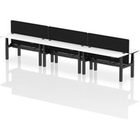 Air Back-to-Back 1600 x 600mm Height Adjustable 6 Person Office Bench