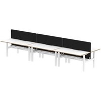 Air B2B Oslo 1600x800 Adjustable 6P Bench Desk White + Black Screen