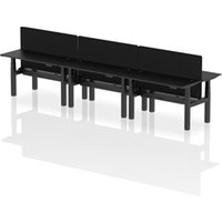 Air Back-to-Back 1400 x 600mm Height Adjustable 6 Person Office Bench
