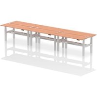 Air Back-to-Back 1600 x 600mm Height Adjustable 6 Person Office Bench
