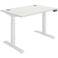 TC Office Rectangular Dual Motor Sit Stand Desk - 1200X800 - White/White
