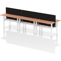 Air Back-to-Back 1400 x 600mm Height Adjustable 6 Person Office Bench