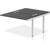 Impulse Bench B2B Ext Kit 1200 Silver Frame Office Bench Desk Black