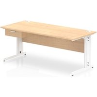 Impulse 1800x800 Desk Maple/White Cable Managed Leg 1 Dr Fixed Ped