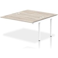 Impulse Bench B2B Ext Kit 1400 White Frame Office Bench Desk Grey Oak