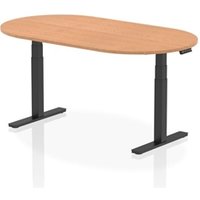 Impulse 1800mm Boardroom Table Oak Top Black Height Adjustable Leg