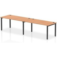 Impulse Bench Single Row 2 Person 1600 Black Frame Office Bench Desk