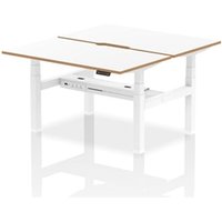 Air B2B Oslo 1400x800 Adjustable 2P Bench Desk Wood Edge White/White