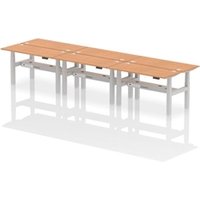 Air Back-to-Back 1400 x 600mm Height Adjustable 6 Person Office Bench