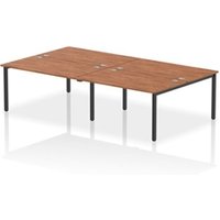 Impulse Bench B2B 4 Person 1400 Black Frame Office Bench Desk Walnut