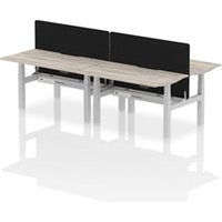 Air B2B 1400x800 Adjustable 4P Bench Desk Scallop Gr Oak/Silver/Screen