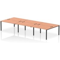 Impulse Bench B2B 6 Person 1400 Black Frame Office Bench Desk Beech