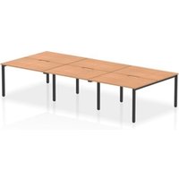 Evolve Plus 1200mm B2B 6 Person Office Bench Desk Oak Top Black Frame