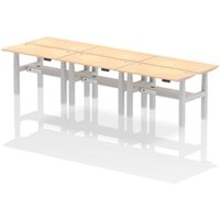 Air Back-to-Back 1200 x 600mm Height Adjustable 6 Person Office Bench