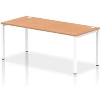 Impulse Bench Single Row 1800 White Frame Office Bench Desk Oak