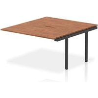 Evolve Plus 1400mm B2B Office Bench Desk Ext Kit Walnut Top Black
